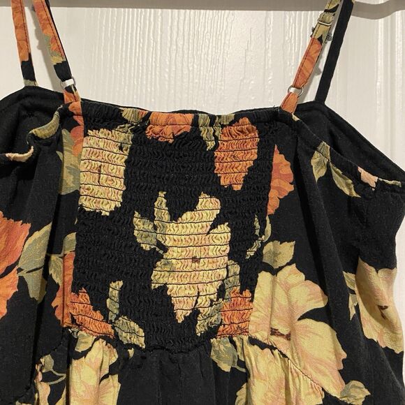 Y2K Xhilaration VNTG Dress Size S Black Floral Spaghetti Strap Fairy Grunge Sz S - Picture 3 of 9